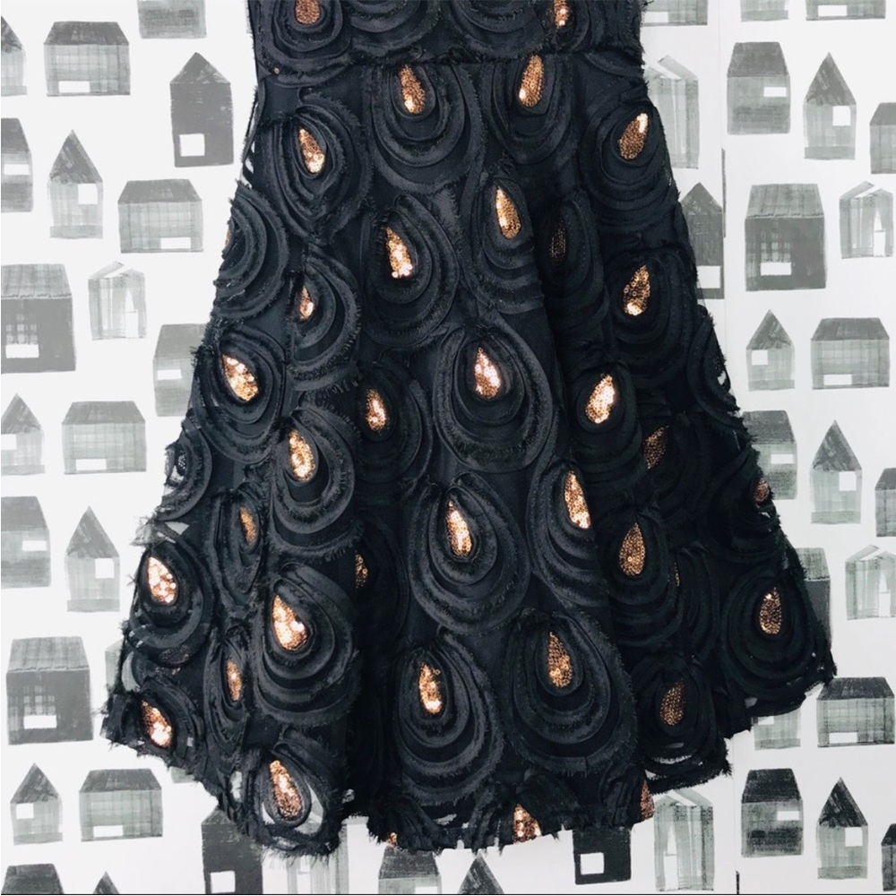Soieblu - black peacock with rose, gold, sequenced, dress - unique & beautiful - Picture 2 of 8